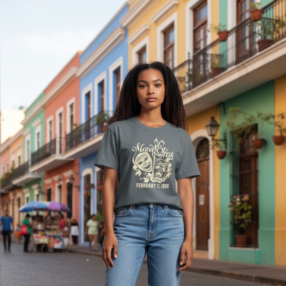 Mardi Gras New Orleans Graphic Tee | Retro Carnival Shirt